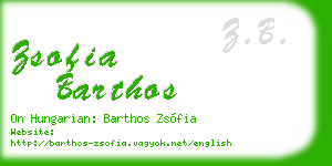 zsofia barthos business card