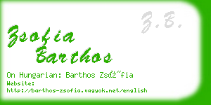 zsofia barthos business card